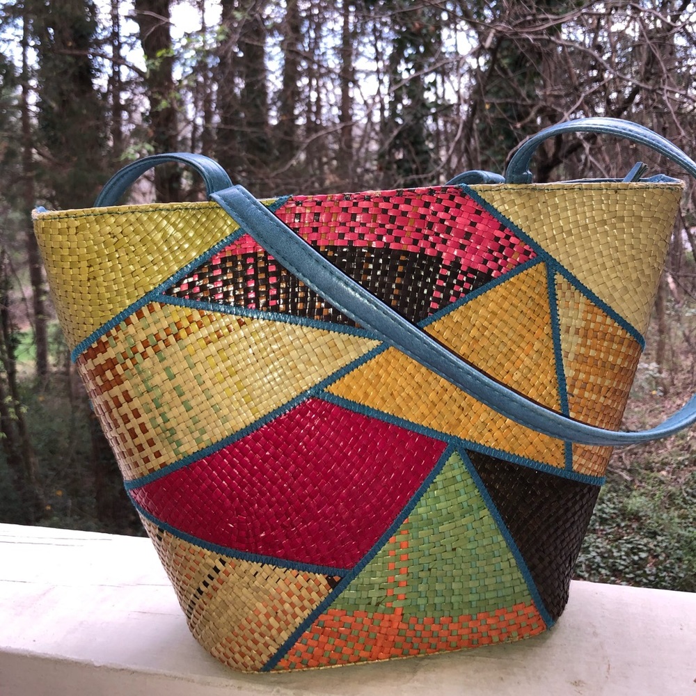 Multi Color Straw Bag - Picture 2 of 3